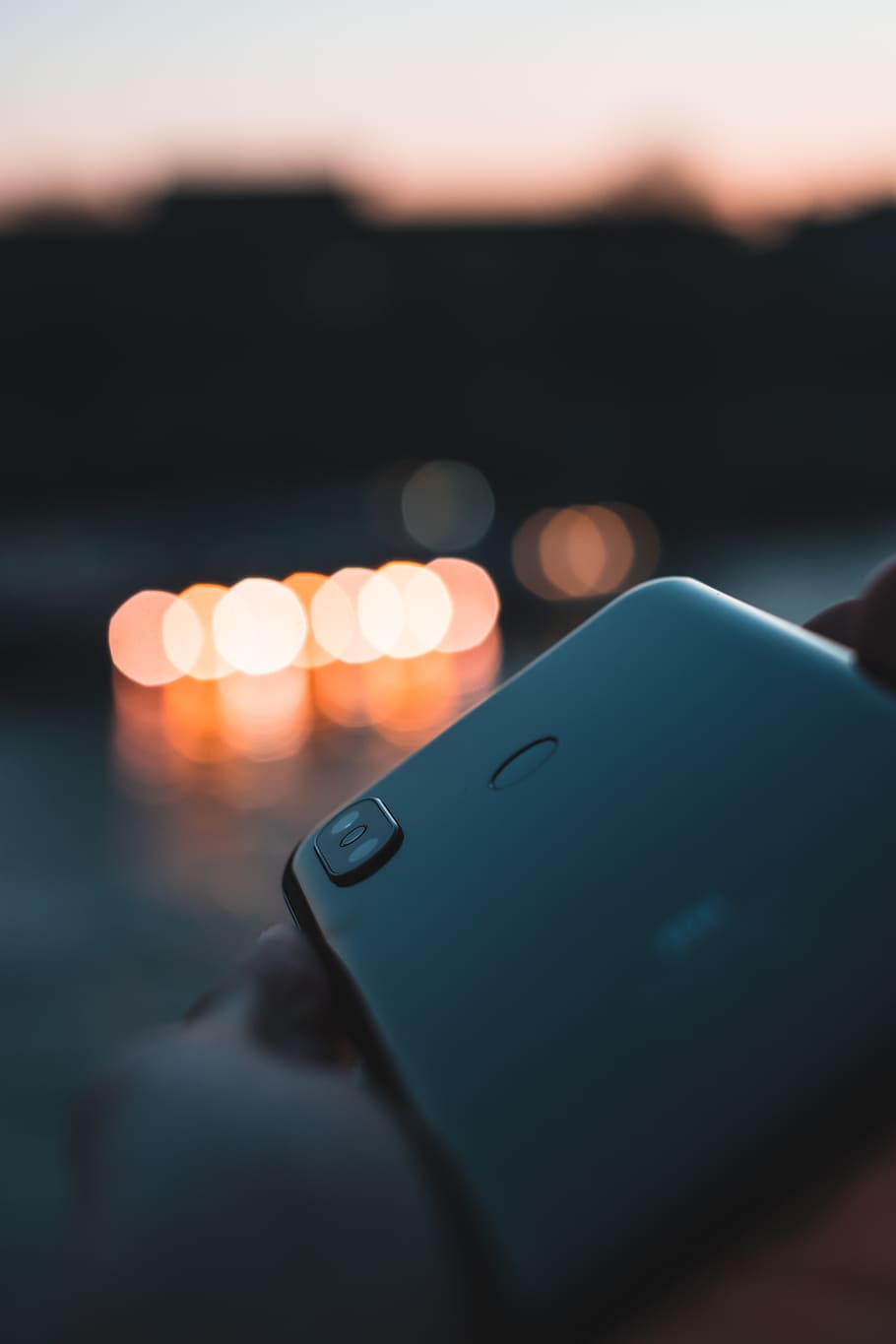 black iPhone, sunset, technology, close-up, selective focus, communication HD wallpaper