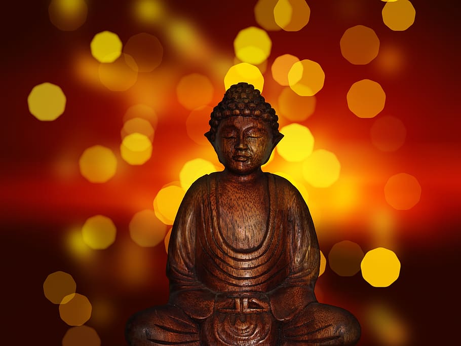 Brown Buddha Figurine, asia, beautiful, believe, Buddhism, contemplation, HD wallpaper