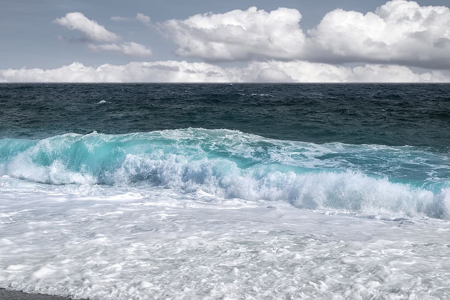 wave, beach, sea, costa, sand, landscape, blue, marina, water HD wallpaper