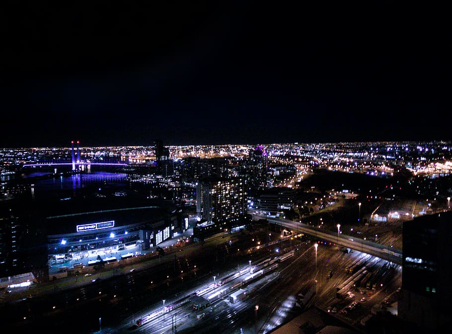 australia, melbourne, night, architecture, city, building exterior HD wallpaper