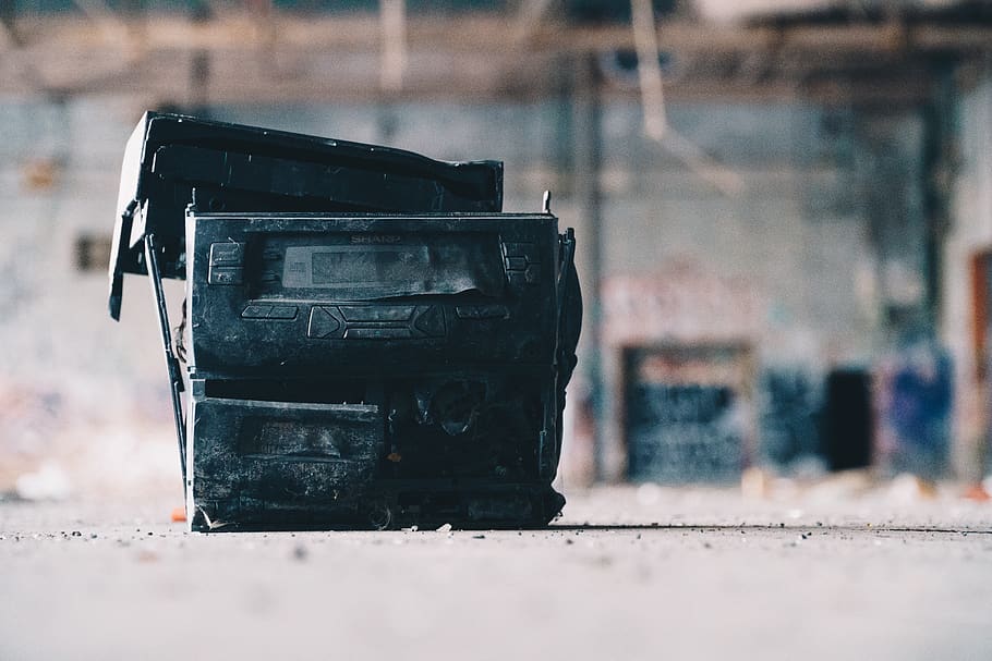 black cabinet shelf speaker, electronics, cassette, machine, wheel HD wallpaper
