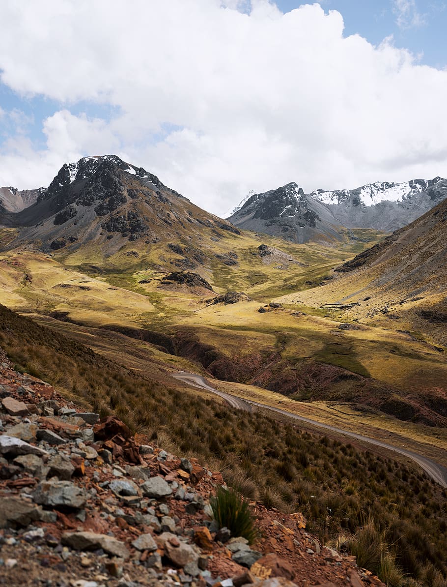 mountain range during daytime, nature, outdoors, rubble, peak HD wallpaper