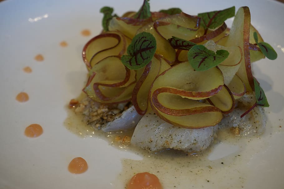 hamachi, plums, amaranth, ceviche, food, food and drink, freshness HD wallpaper