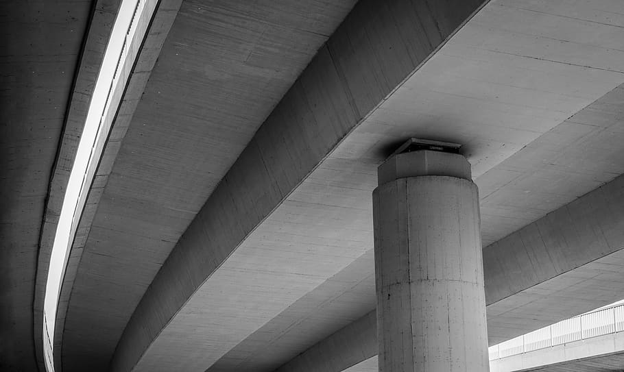 gray overpass road, architecture, built structure, architectural column HD wallpaper