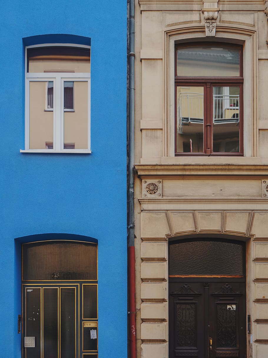 architecture, building, infrastructure, door, window, apartment HD wallpaper