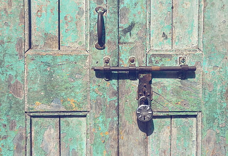 door, rust, handle, lock, wood, wall, sliding door, combination lock HD wallpaper