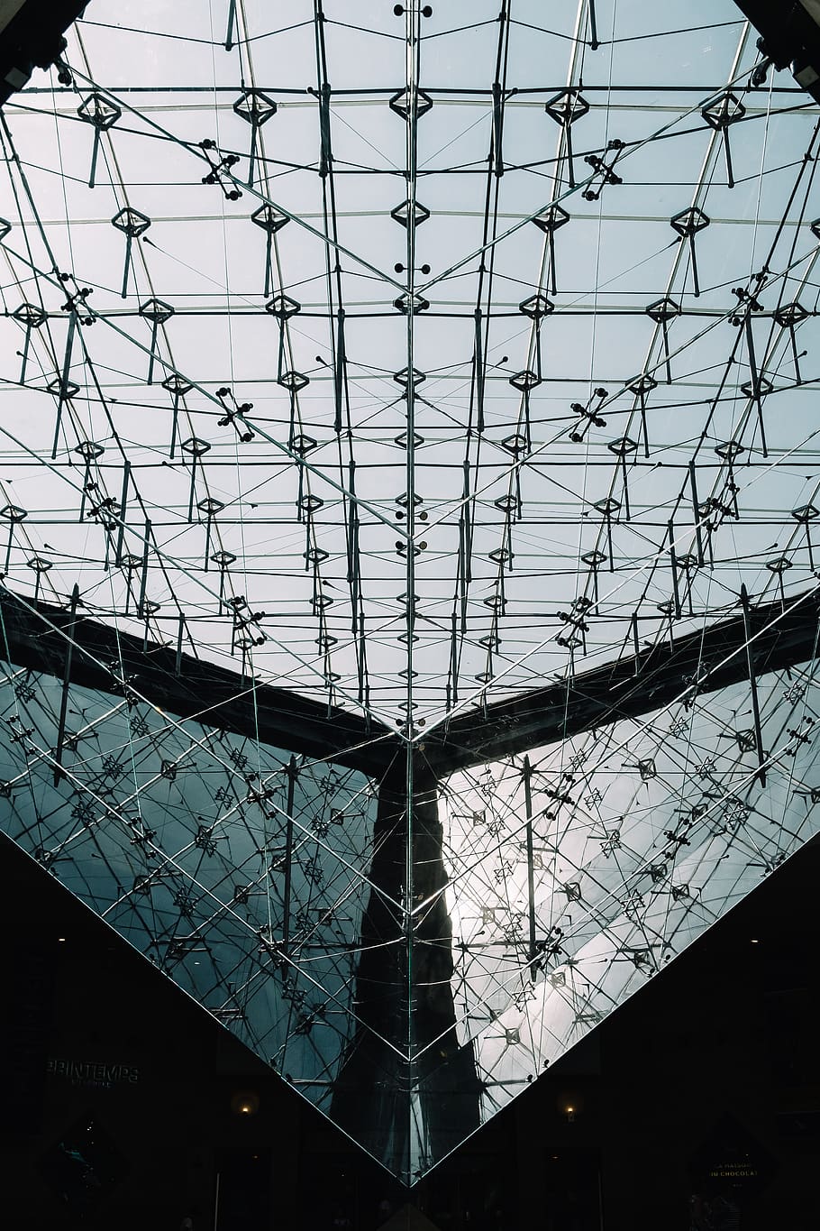 clear glass panel, building, architecture, window, skylight, paris HD wallpaper