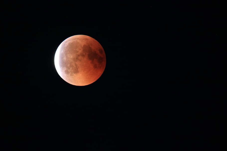 lunar eclipse, moon, moonlight, blood moon, night, full moon HD wallpaper