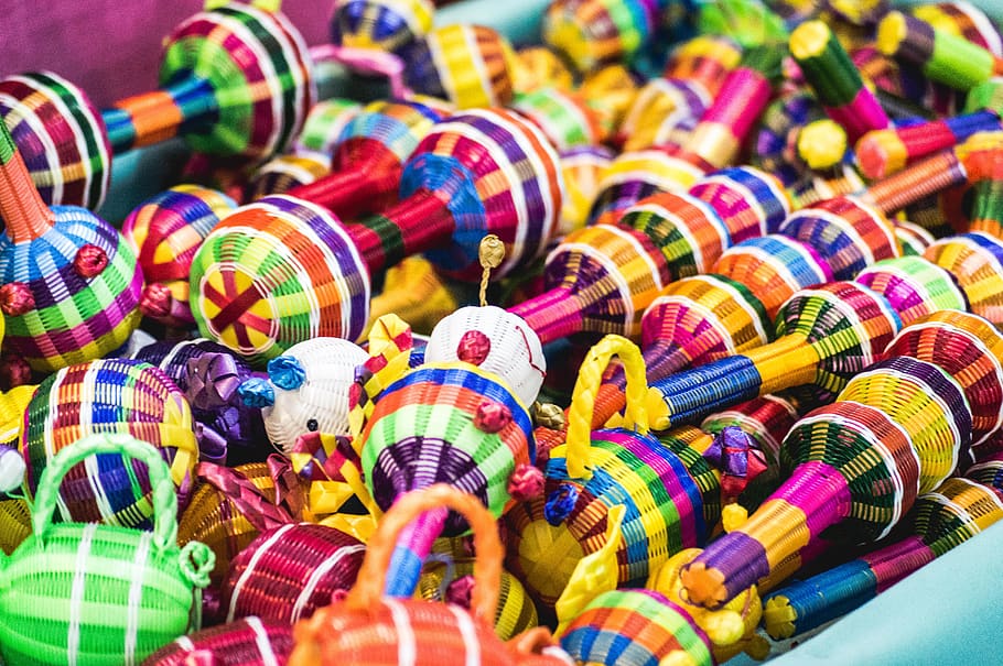 assorted-color decor lot, méxico, merida, parque de santa ana HD wallpaper