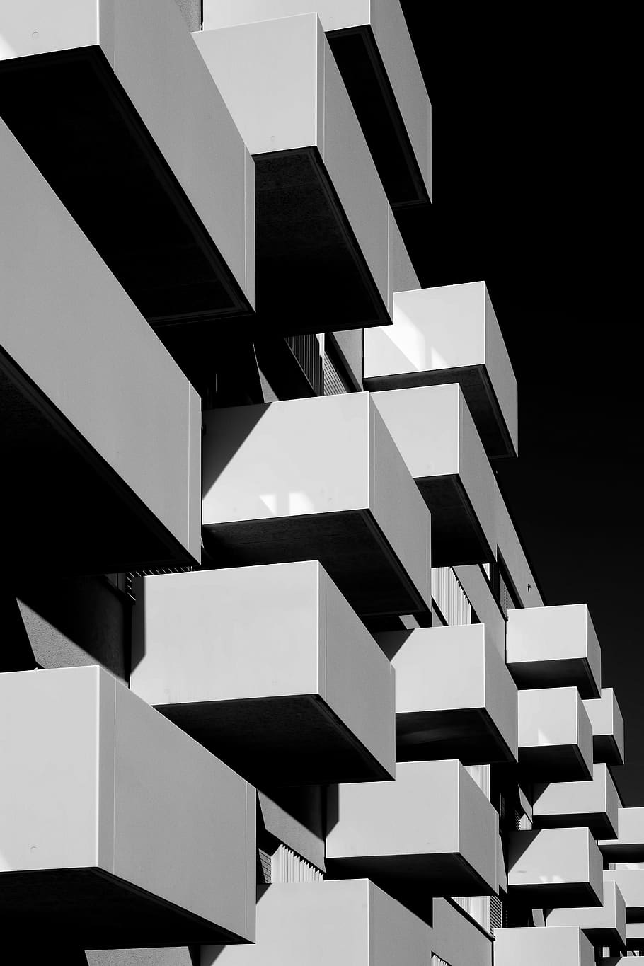 rectangular gray and black decor, built structure, architecture HD wallpaper