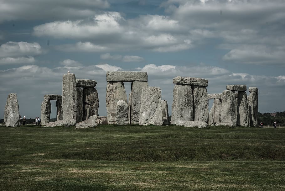 Photo of Stonehenge, ancient, dramatic sky, grass, landscape HD wallpaper