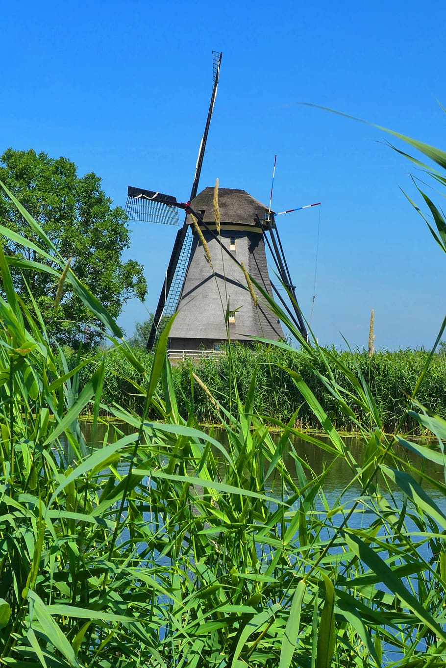 mill, kinderdijk, netherlands, holland, landscape, wicks, tourism HD wallpaper