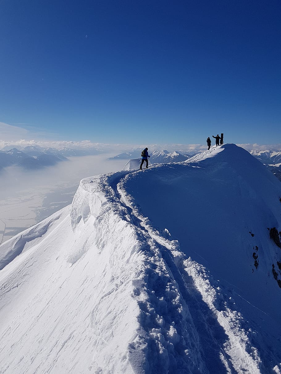snow, winter, mountain, cold, adventure, ice, rise, mountain summit HD wallpaper