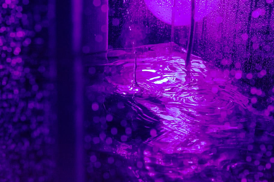 water, ripple, wave, neon, vaporwave, purple, no people, wet, HD wallpaper