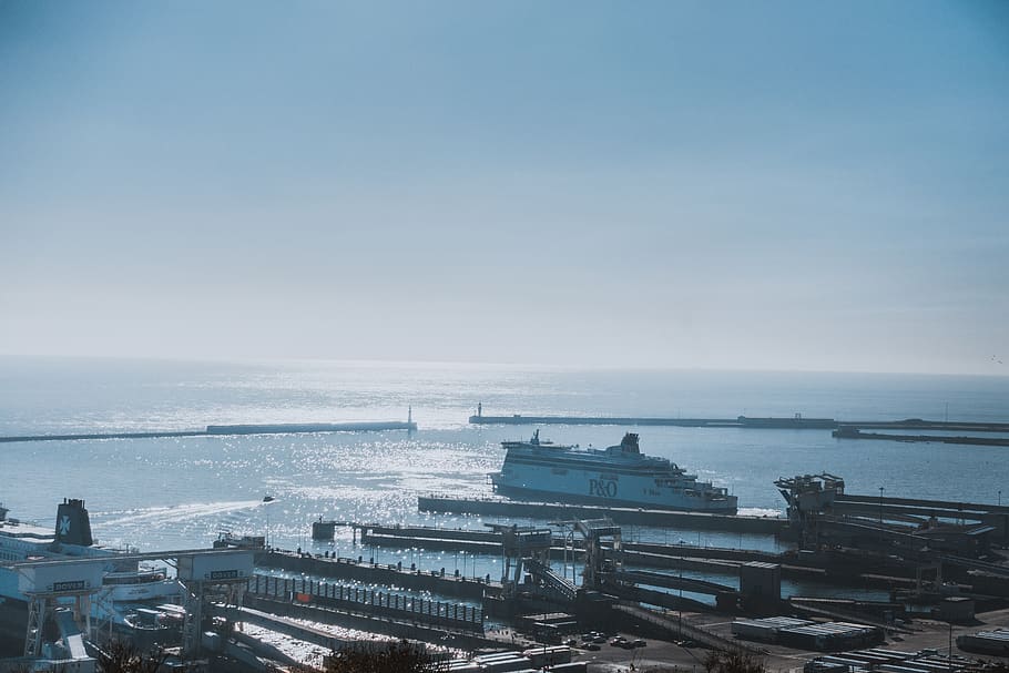 united kingdom, dover, sea, water, sky, horizon, horizon over water HD wallpaper