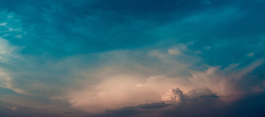 Nimbus Cumulus Clouds, blue, bright, cloudy, dawn, daylight, dramatic HD wallpaper