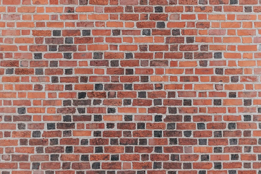 black and brown brick wall, backgrounds, full frame, architecture HD wallpaper