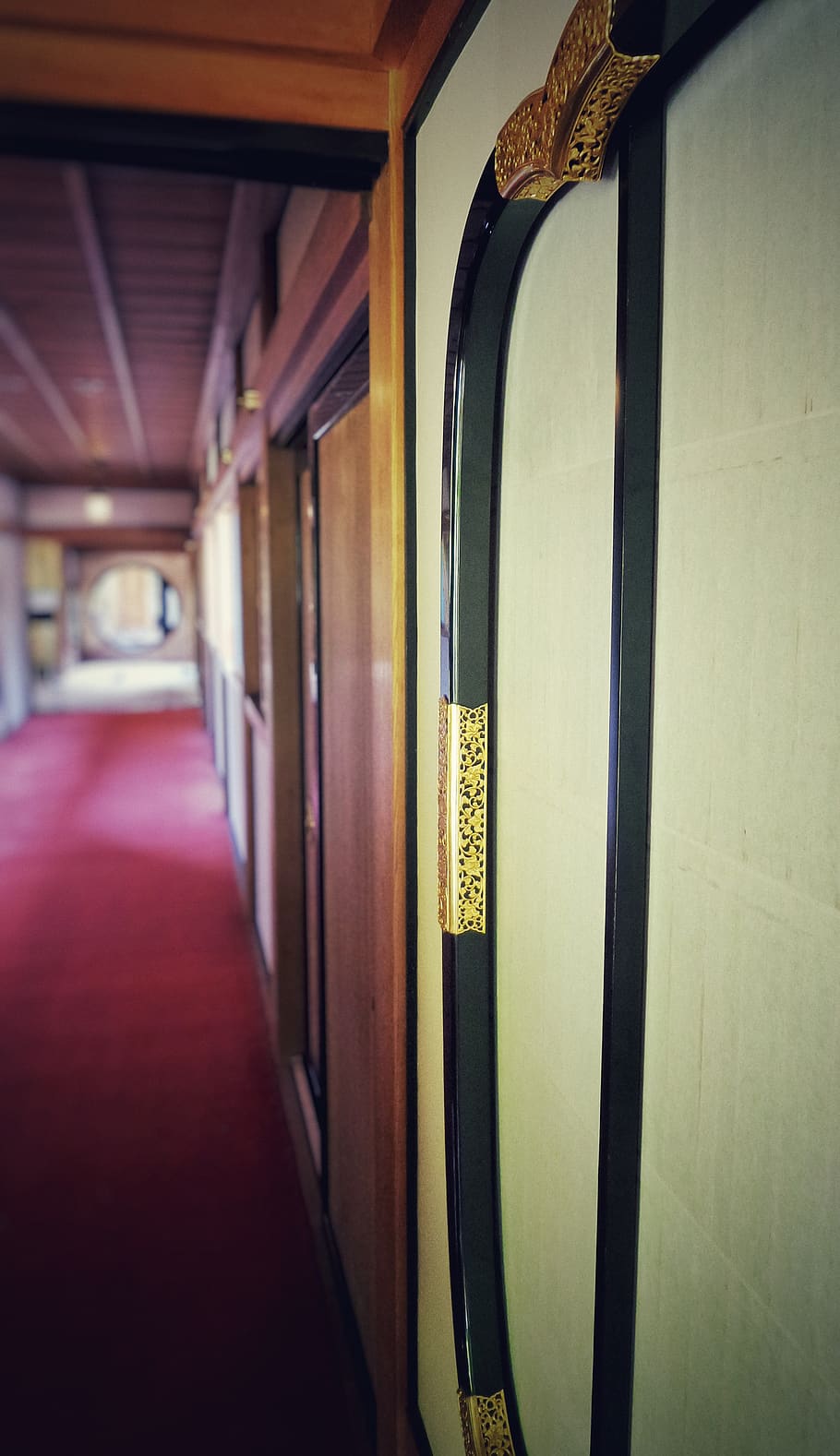 interior, door, sliding, corridor, japanese, traditional, old HD wallpaper