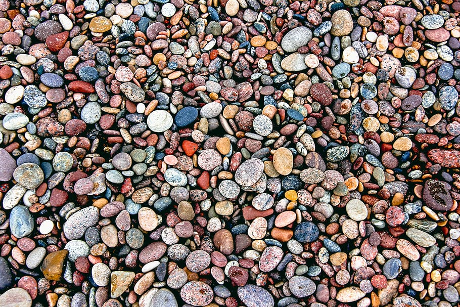 assorted-color stones, pebble, pattern, texture, rock, gravel