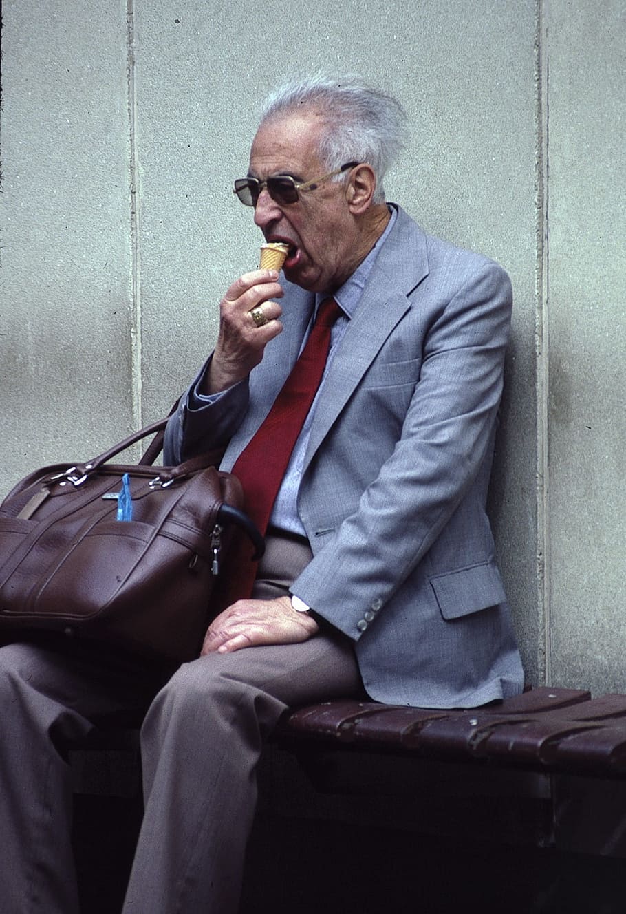 HD wallpaper: Man In Grey Suit Eating Ice Cream, elderly, old, old man,  person | Wallpaper Flare