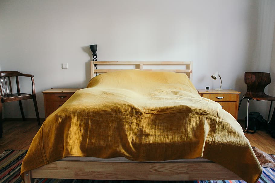 indoors, bed, furniture, home interior, no people, bedroom HD wallpaper