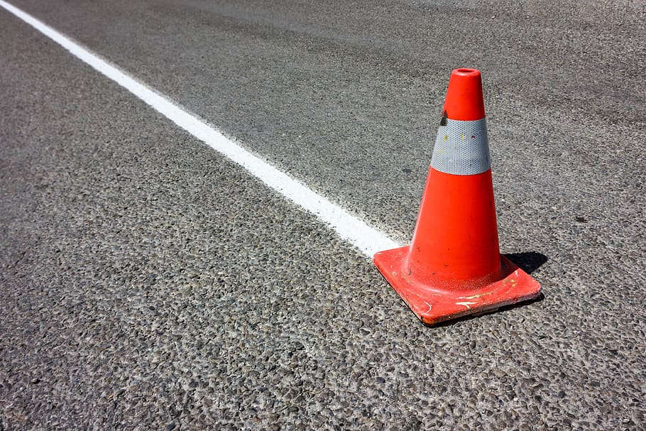 construction, cone, cones, alert, danger, sign, signage, road
