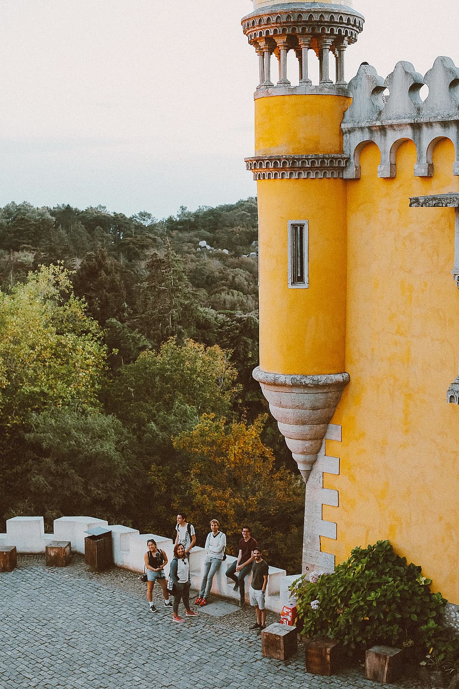 Yellow Castle, architecture, building, clouds, daylight, exterior HD wallpaper
