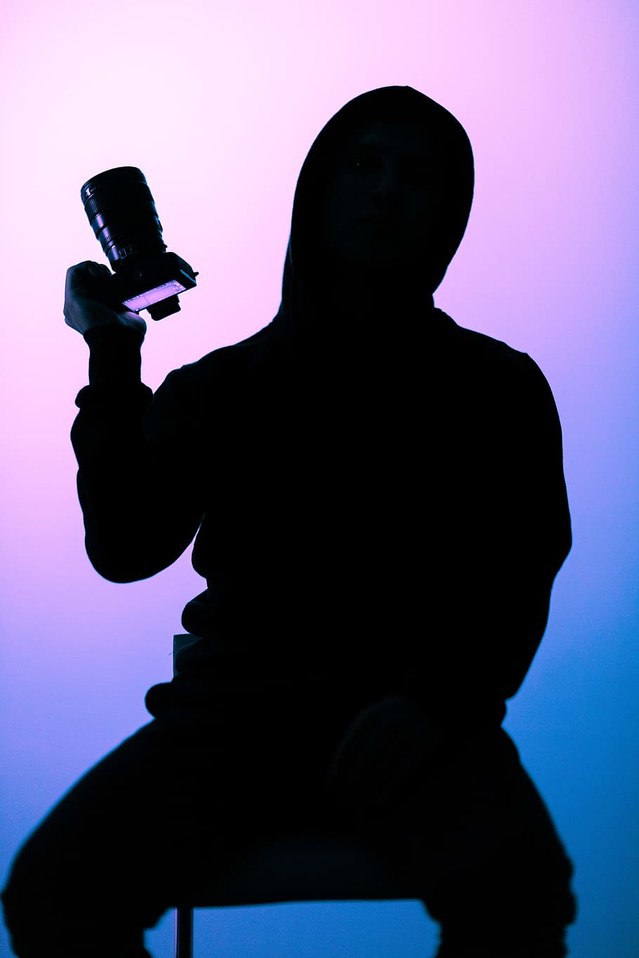 Silhouette Photography of Person Holding Slr Camera, backlit HD wallpaper