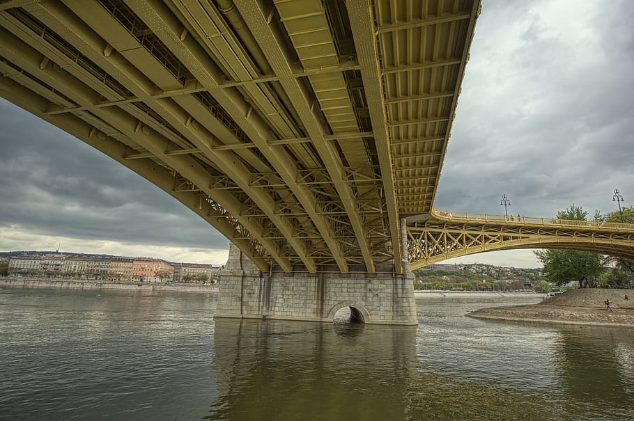 budapest, bridge, river, danube, water, architecture, built structure, HD wallpaper
