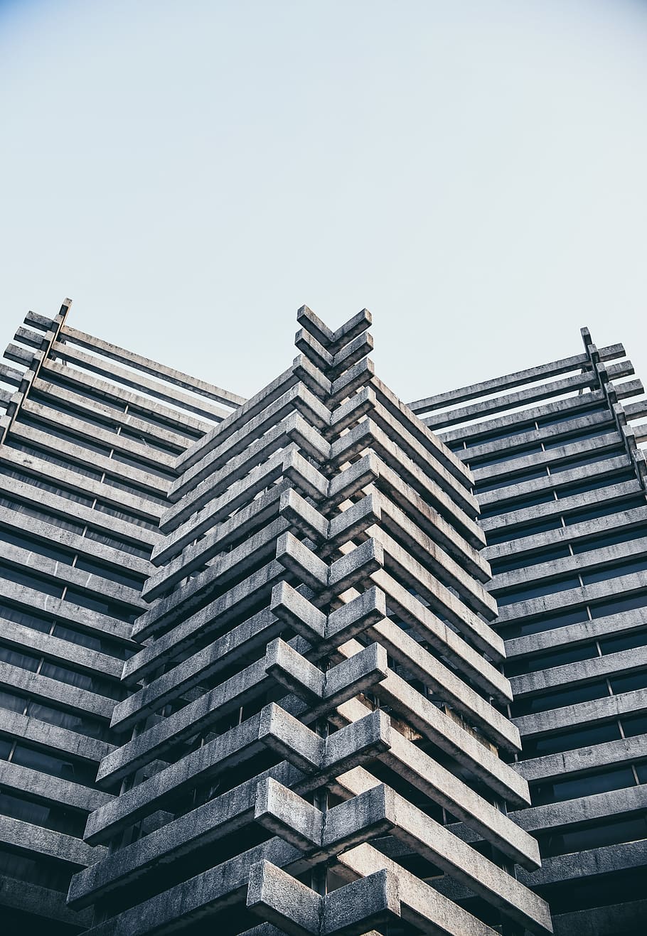 grey highrise buildings, building exterior, built structure, architecture HD wallpaper