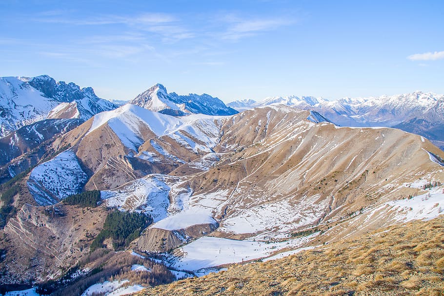 landscape, nature, path, mountains, sky, cold, environment HD wallpaper