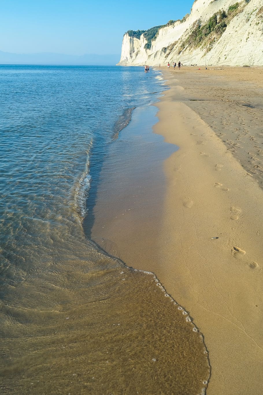 beach, sand, cliffs, sea, water, land, beauty in nature, tranquility, HD wallpaper