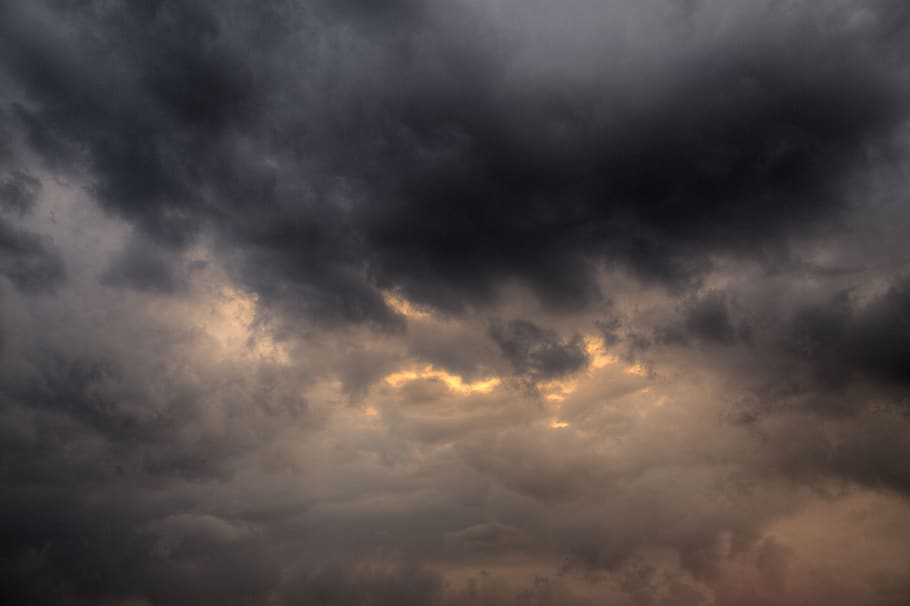 grey and white clouds, nature, weather, sky, outdoors, cumulus HD wallpaper