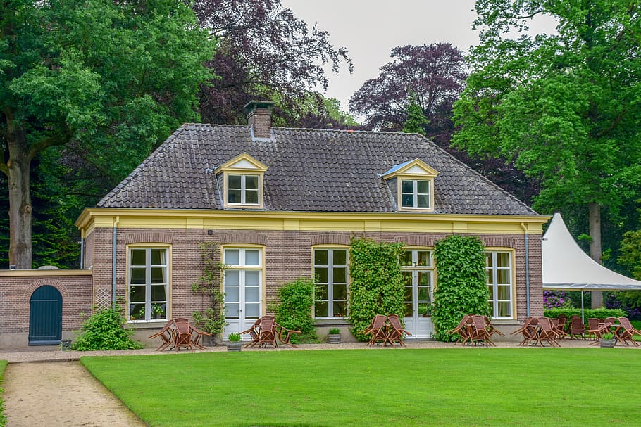 castle, garden, building, architecture, park, historical, plant HD wallpaper