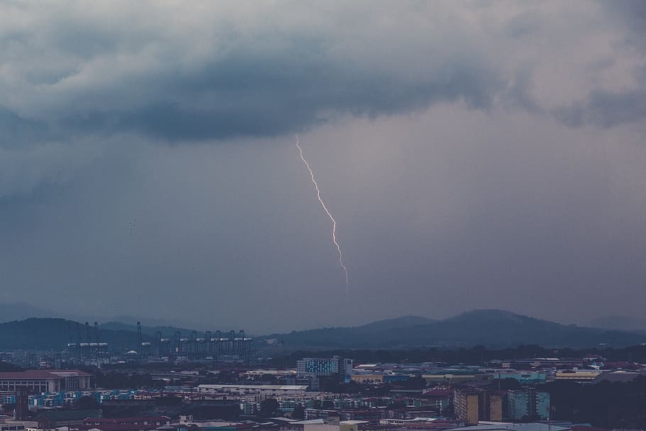 panama, panamá, cityscape, lightning, panama canal, panama city HD wallpaper
