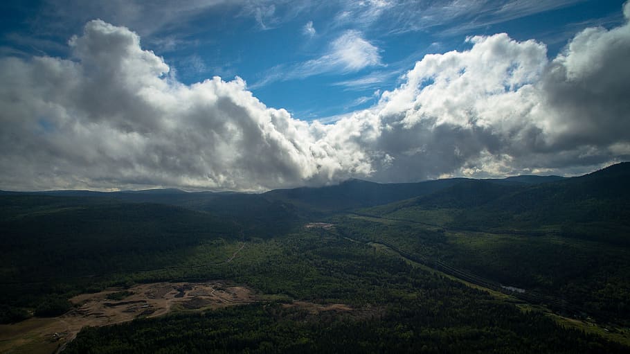 canada, petite-rivière-saint-françois, mountain, sky, clouds, HD wallpaper