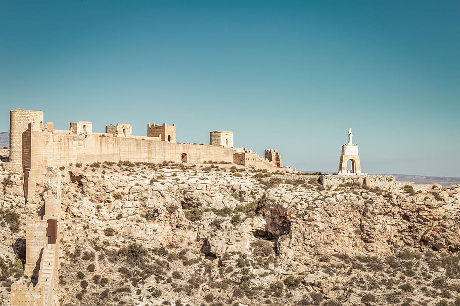 san cristobal, andalusia, almeria, architecture, fortress, mediterranean, HD wallpaper