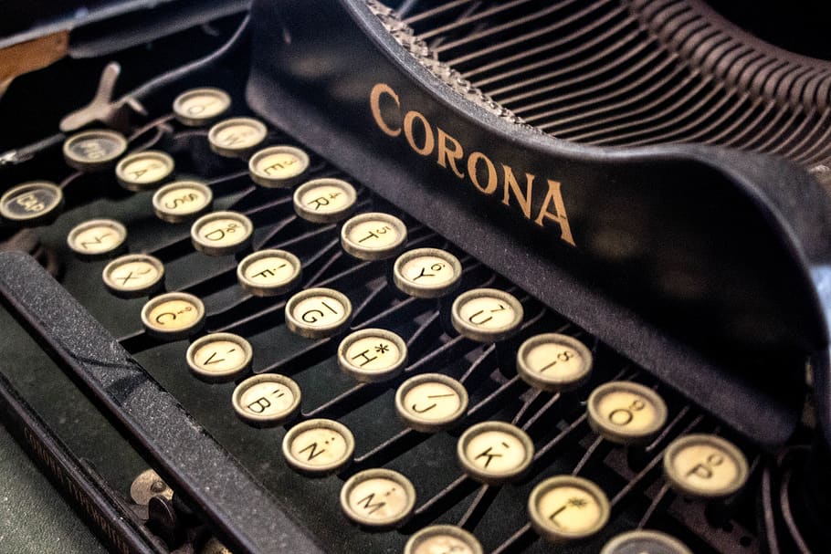 old typewritter, keys, letters, office, corona, typewriter, HD wallpaper