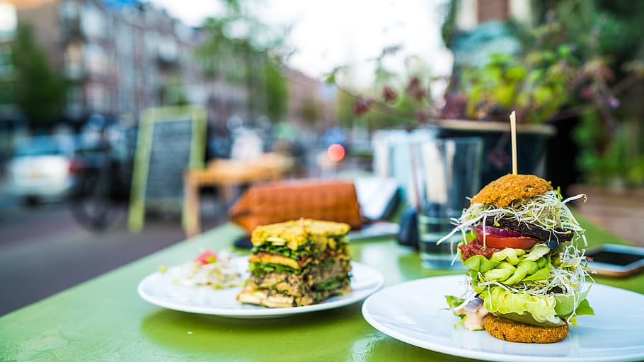 Sandwiches On Plates, amsterdam, bread, burger, delicious, dinner HD wallpaper