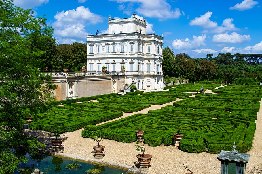 white concrete building during daytime, italy, rome, maze, labyrinth HD wallpaper
