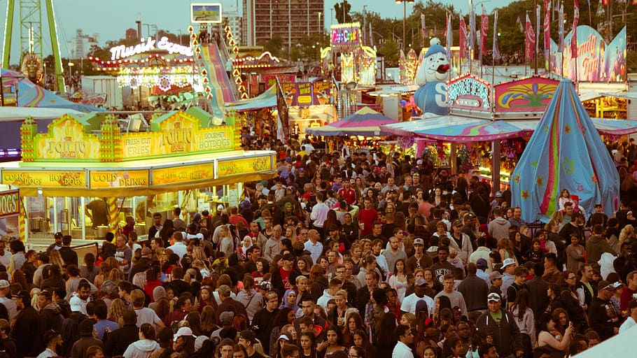 crowd, mass, person, summer, fair, group of people, large group of people HD wallpaper