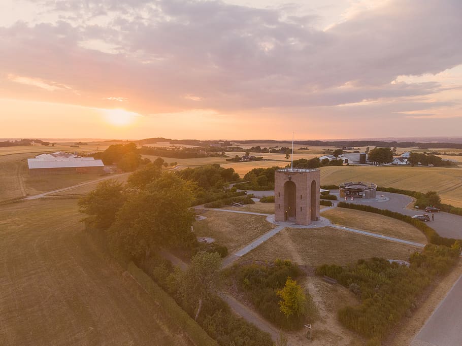denmark, ejer bavnehøj, skanderborg, summer, aarhus, drone HD wallpaper