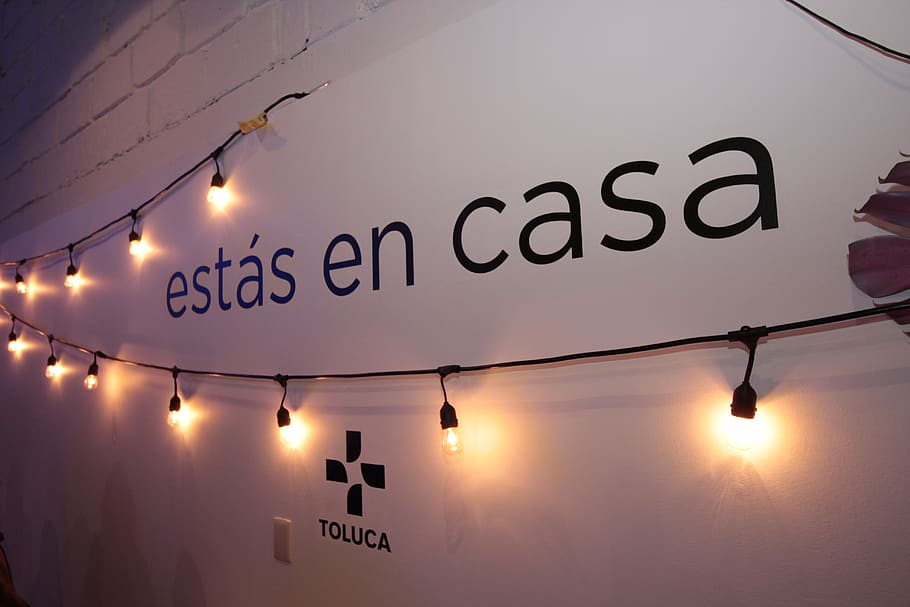 home, light, deco, bulb, slogan, wall, white, casa, text, western script HD wallpaper