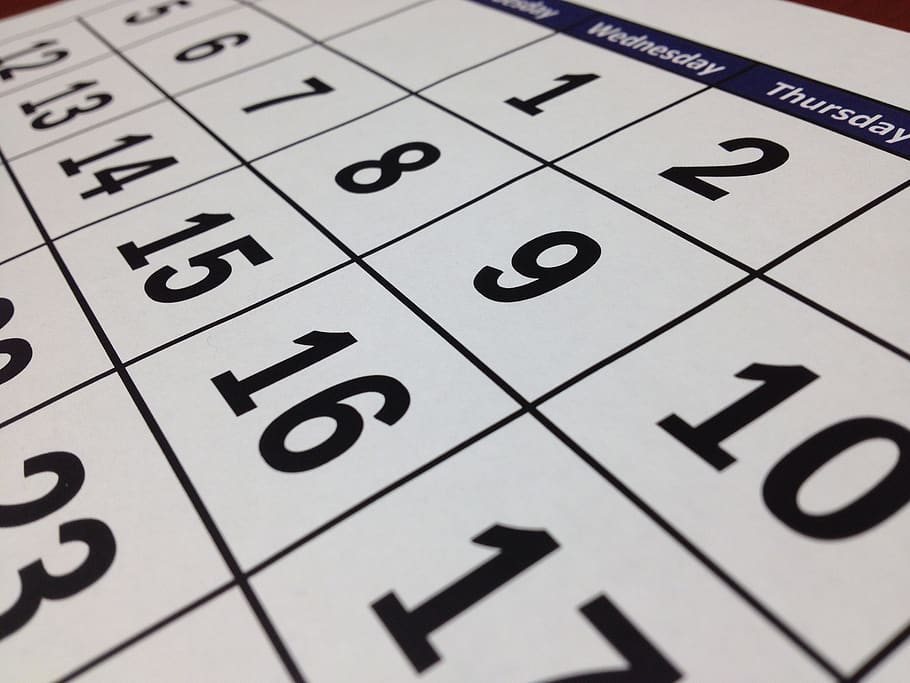 Close-up Photo of Calendar, agenda, black, composition, daily