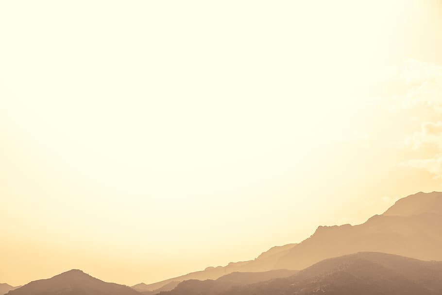 mountain, dusk, dawn, greece, warm, yellow, sony, landspace, HD wallpaper