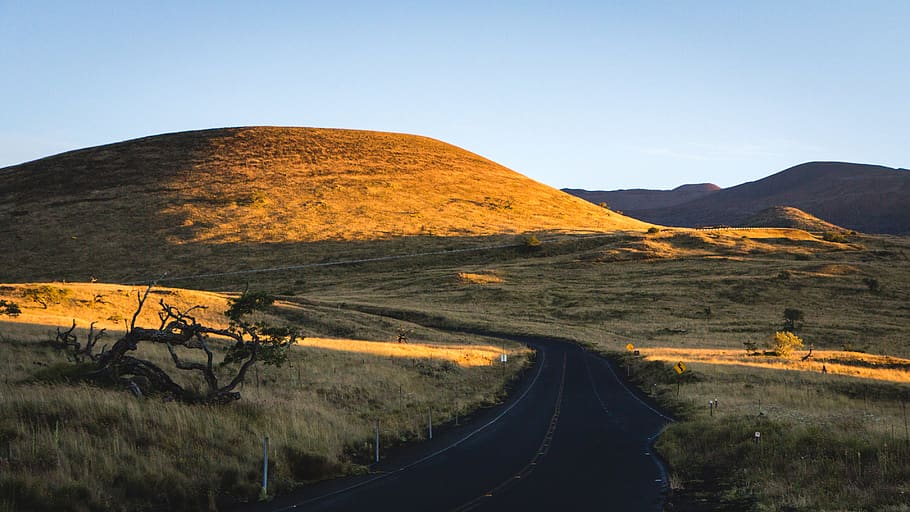empty road near hill, nature, outdoors, countryside, united states HD wallpaper