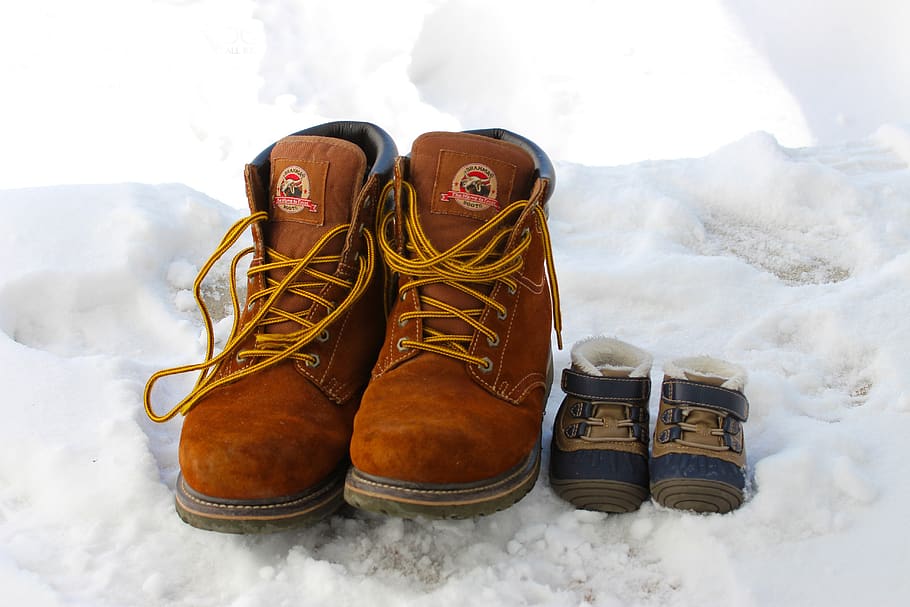 boots, winter, snow, cold, footwear, shoes, brown, cold temperature HD wallpaper