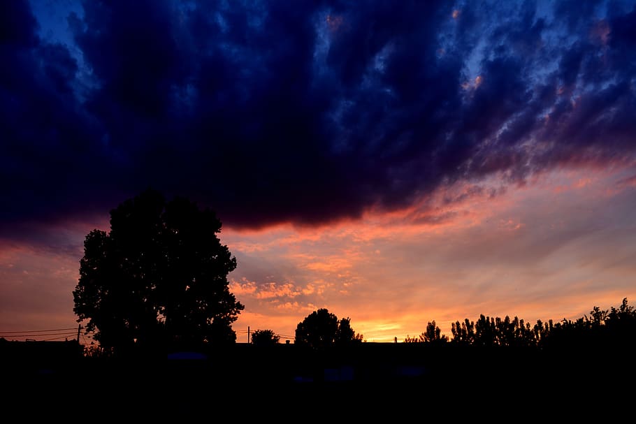 sunset, nature, dark, eve, evening, sky, silhouette, cloud - sky HD wallpaper