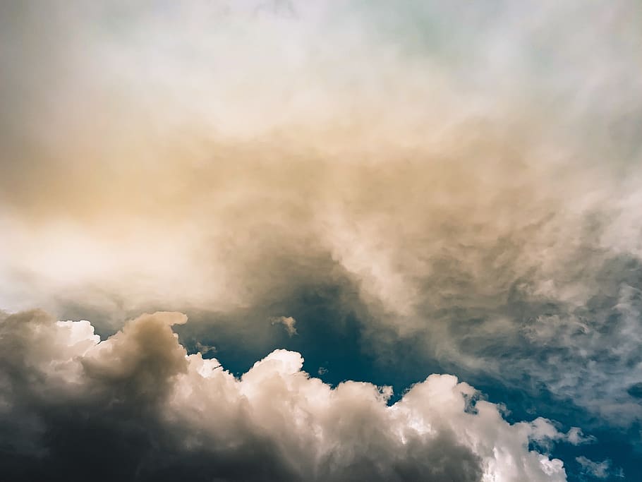 white clouds, nature, outdoors, weather, sky, cumulus, azure sky HD wallpaper