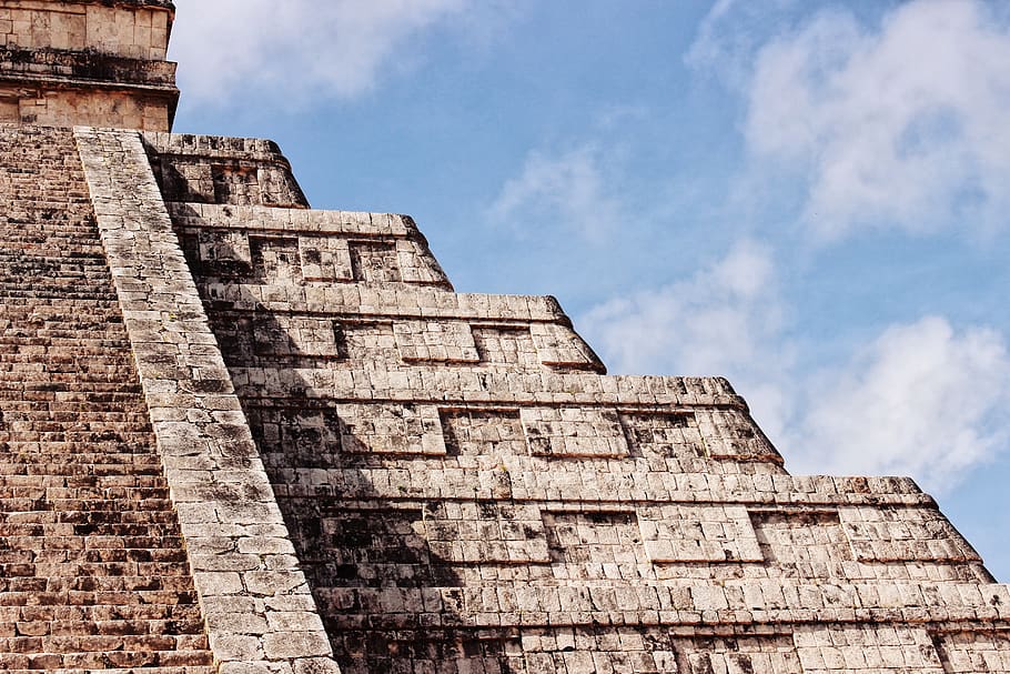 architecture, building, brick, triangle, pyramid, ruins, slope HD wallpaper